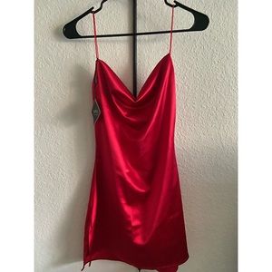 NWT Beautiful Cowl Neck Slitted Minidress